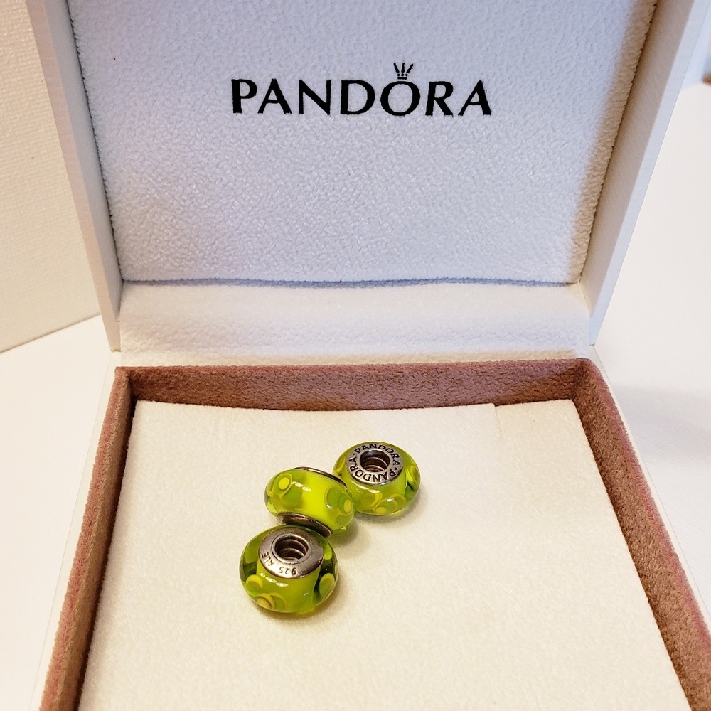 Pandora murano glass beads all 3